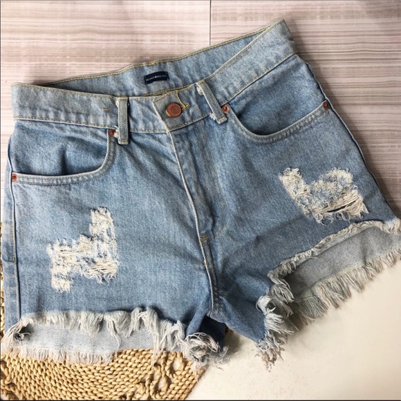 Brandy Melville Pants - Brandy Melville High Waist Distressed Shorts